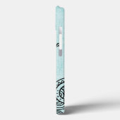 Turquoise Mehndi Motif iPad Case (Achterkant / Links)