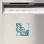 Turquoise Mehndi Motif Magnet (Insitu (Vaatwasser))