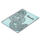 Turquoise Mehndi Motif Notitieboek (Linkerzijde)