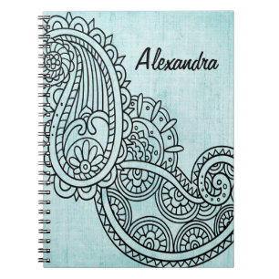 Turquoise Mehndi Motif Notitieboek