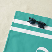 Turquoise Meisjes Weekend Monogram Naam Strandlaken (In situ)