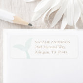 Turquoise Mermaid Birthday Party Return Address Etiket (Insitu)