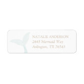Turquoise Mermaid Birthday Party Return Address Etiket (Voorkant)