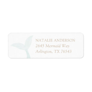 Turquoise Mermaid Birthday Party Return Address Etiket