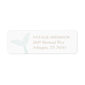 Turquoise Mermaid Birthday Party Return Address Etiket