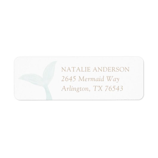Turquoise Mermaid Birthday Party Return Address Etiket (Voorkant)
