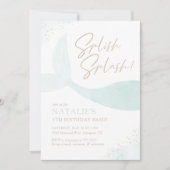 Turquoise Mermaid Girl Birthday Party Kaart (Voorkant)