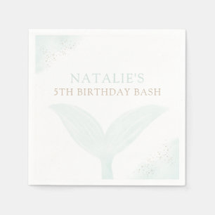 Turquoise Mermaid Girl Birthday Party Servet