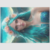 Turquoise Mermaid of the Sea decoupage paper v2 Tissuepapier (Voorkant)