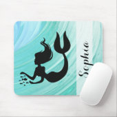 Turquoise Mermaid Silhouette Muismat (Met muis)