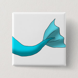 Turquoise Mermaid Tail Vierkante Button 5,1 Cm