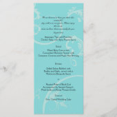 Turquoise met Black Swirl Flourish Wedding Menu (Voorkant)