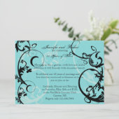 Turquoise met Black Swirl Jubileum Kaart (Staand voorkant)