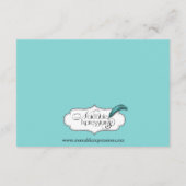 Turquoise met Black Swirl Wedding Reception Informatiekaartje (Achterkant)