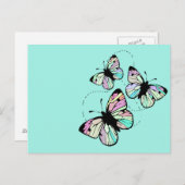 Turquoise met Briefkaart Butterflies (Voorkant / Achterkant)
