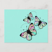Turquoise met Briefkaart Butterflies (Voorkant)