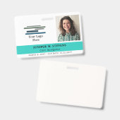 Turquoise met logo & foto Personeels-ID Badge (Voor- en achterkant)