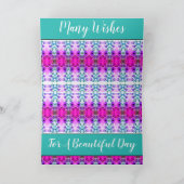 Turquoise met Paars en roze Kaart (Binnen)
