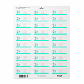 Turquoise met rood floreel geaccenteerd etiket (Full Sheet)