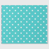 Turquoise met Stippen Cadeaupapier (Vlak)