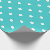 Turquoise met Stippen Cadeaupapier (Hoek)