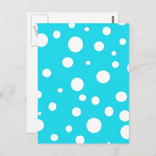 Turquoise met White Polka Dots Mode Fun Briefkaart (Voorkant / Achterkant)