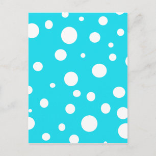 Turquoise met White Polka Dots Mode Fun Briefkaart