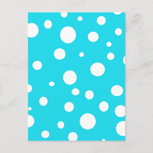 Turquoise met White Polka Dots Mode Fun Briefkaart (Voorkant)