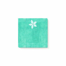 Turquoise met witte bloem
