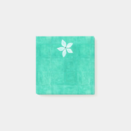 Turquoise met witte bloem post-it® notes