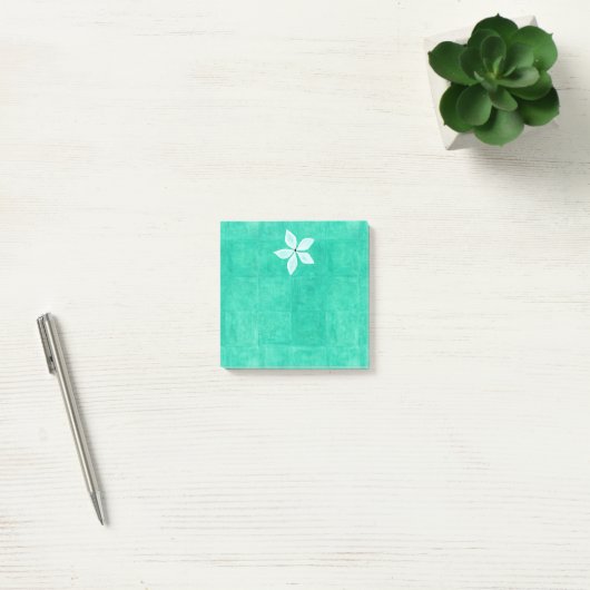 Turquoise met witte bloem post-it® notes (Kantoor)