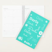 Turquoise met Witte Bloemen, de Planner van de Naa (Display)