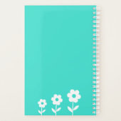Turquoise met Witte Bloemen, de Planner van de Naa (Achterkant)
