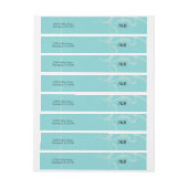 Turquoise met zwarte bruiloft wrap around label (Vel)