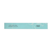 Turquoise met zwarte bruiloft wrap around label (Individueel)