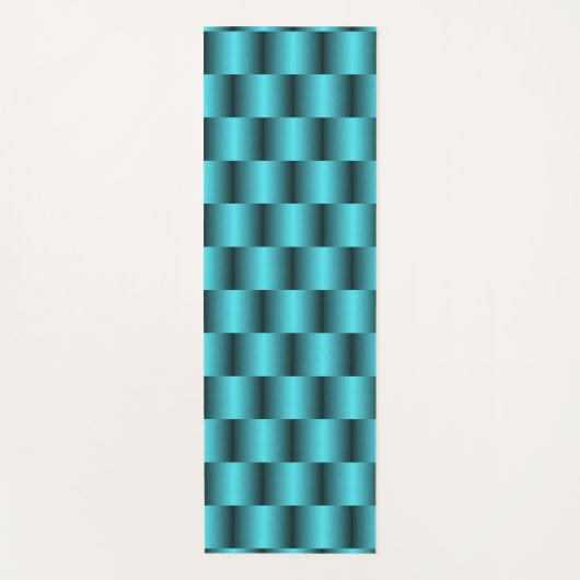 Turquoise Metallic Abstracte Basket Weave Chic Yogamat (Voorkant)