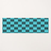 Turquoise Metallic Abstracte Basket Weave Chic Yogamat (Voorkant (horizontaal))