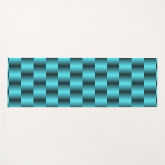 Turquoise Metallic Abstracte Basket Weave Chic Yogamat (Voorkant (horizontaal))