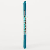 Turquoise Metallic Cat, Rhinestones Gepersonalisee Case-Mate iPhone Case (Achterkant/rechts)