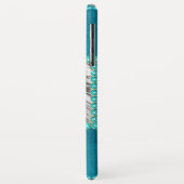 Turquoise Metallic Cat, Rhinestones Gepersonalisee Case-Mate iPhone Case (Achterkant/links)