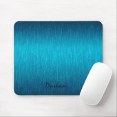 Turquoise Metallic Design geborsteld staal look Muismat (Met muis)