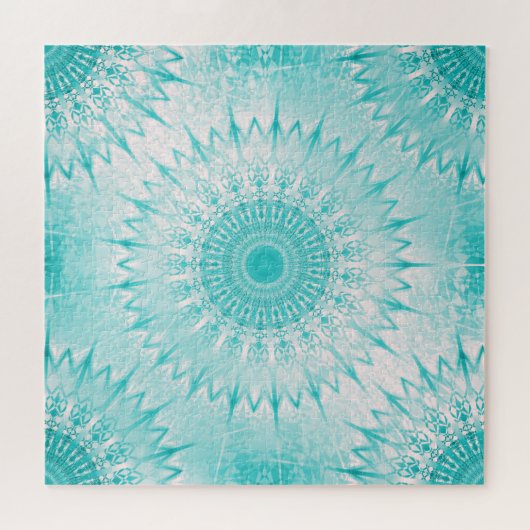 Turquoise Metallic Mandala Pattern Legpuzzel (Horizontaal)
