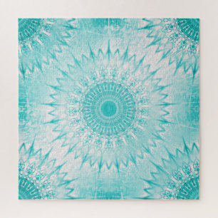 Turquoise Metallic Mandala Pattern Legpuzzel