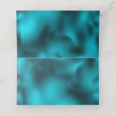 Turquoise metallic monogram initials wedding plaatskaartje (Binnenkant ongevouwen)