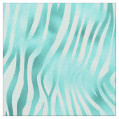 Turquoise Metallic Zebra Print Stof (Close Up)