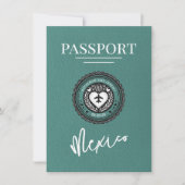 Turquoise Mexico Paspoort Save The Date (Voorkant)