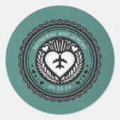 Turquoise Mexico Passport Ronde Sticker (Voorkant)