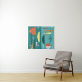 Turquoise Mid Century Modern Wandkleed (In Situ (horizontaal))