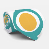 Turquoise Mid-Century moderne keten Stropdas (Opgerold)