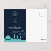 Turquoise Midnight Blue Arabian Nights Quinceañera Briefkaart (Achterkant)